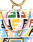 X SARAH COLEMAN Vitello Liberty Ceylon Micro FF Fish Eye Embossed Nano Baguette Charm Multicolor Cyber Blue