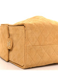 Suede Quilted Medium CHNL 25 Handbag Beige
