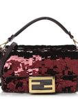 Sequin Paillettes Vitello Grace Sex and the City Mini Baguette Granata