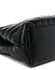 Calfskin Y Quilted Monogram Medium Loulou Chain Satchel Black