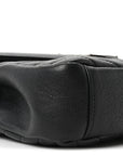 Sheepskin Matelasse Chevron Monogram Medium College Bag Black