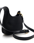 Satin Crystal Embellished La Medusa Mini Hobo Bag Black Multicolor