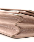 Calfskin Crocodile Embossed Medium Monogram Sunset Rose Antic