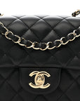 Lambskin Quilted Mini Rectangular Flap Black