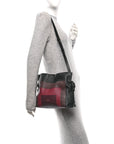x Albers Nappa Calfskin Medium Flamenco Clutch Black Burgundy