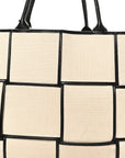 Canvas Maxi Intrecciato Large Arco Tote Beige Black