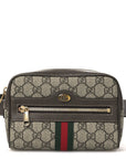 GG Supreme Monogram Web Small Ophidia Belt Bag 75 30 Dark Brown