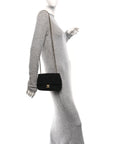 Tweed Quilted Mini Square Flap Black