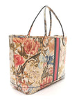 GG Supreme Monogram Water Flora Web Large Ophidia Tote Beige White Multicolor