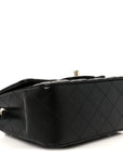 Lambskin Quilted Mini Square Flap Black