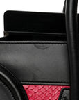 Snakeskin Smooth Calfskin Mini Tri-Color Luggage Fuchsia