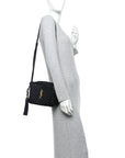Calfskin Matelasse Monogram Lou Camera Bag Black