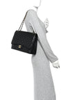 Caviar Quilted Maxi Double Flap Black