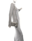Metallic Patent Micro-Cannage D1ORama Wallet on Chain Pouch Silver
