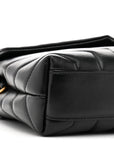 Calfskin Y Quilted Monogram Toy Loulou Crossbody Bag Black