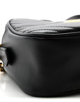Calfskin Matelasse Small GG Marmont Chain Shoulder Bag Black