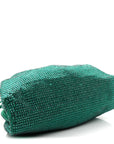 Satin Crystal Embellished The Mini Pouch Emerald