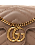 Calfskin Matelasse Super Mini GG Marmont Shoulder Bag Porcelain Rose