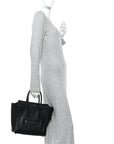Drummed Calfskin Micro Luggage Black