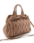 Nappa Matelasse Bauletto Top Handle Bowler Cammeo