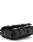 Lambskin Maxi Intreccio Padded Chain Cassette Crossbody Bag Black
