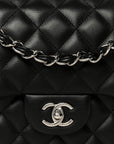 Lambskin Quilted Jumbo Double Flap Black