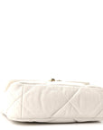 Goatskin Quilted Medium CHNL 19 Flap White
