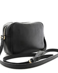 Pebbled Calfskin Small Soho Disco Bag Black