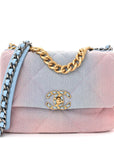 Denim Quilted Medium CHNL 19 Flap Blue Pink