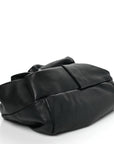 Lambskin Rose Clutch Black