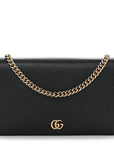Calfskin Mini GG Marmont Chain Wallet Black
