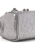 Metallic Agneau Arena Mini Le Cagole Duffle Crossbody Bag Silver