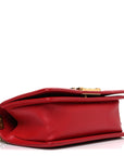 Lambskin Quilted Small Boy Flap Red