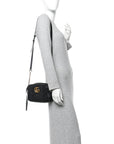 Calfskin Matelasse Small GG Marmont Chain Shoulder Bag Black