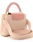 Taurillon Ostrich Capucines BB Powder Pink Beige