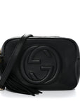 Pebbled Calfskin Small Soho Disco Bag Black
