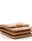 Caviar Quilted North South Boy Flap Beige