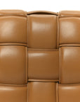 Nappa Maxi Intreccio Padded Cassette Crossbody Bag Caramel
