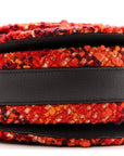 Tweed Check Medium Rocking Horse Crossbody Red Black