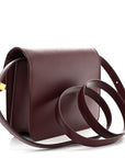Box Calfskin Teen Classic Box Flap Bag Burgundy