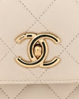 Lambskin Quilted Small Trendy CC Dual Handle Flap Bag White