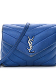 Metallic Calfskin Y Quilted Monogram Toy Loulou Crossbody Bag Blue Royal