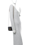 Calfskin Matelasse Super Mini GG Marmont Shoulder Bag Black