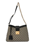 GG Supreme Monogram Medium Padlock Shoulder Bag Black