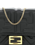 Nappa Matisse FF Embossed Nano Baguette Charm Black