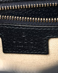 GG Supreme Monogram Textured Dollar Calfskin Web Studded Mini Ophidia Flap Shoulder Bag Beige Blue