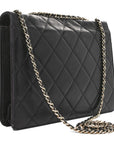 Lambskin Quilted Medium Golden Class Flap Black