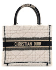 Shearling Cannage Small Book Tote Ecru Blue