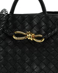 Nappa Intrecciato Small Andiamo Shoulder Bag Black