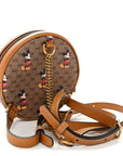 X DISNEY Mini Vintage GG Supreme Monogram Mickey Mouse Round Backpack Beige Vintage Sun Oil